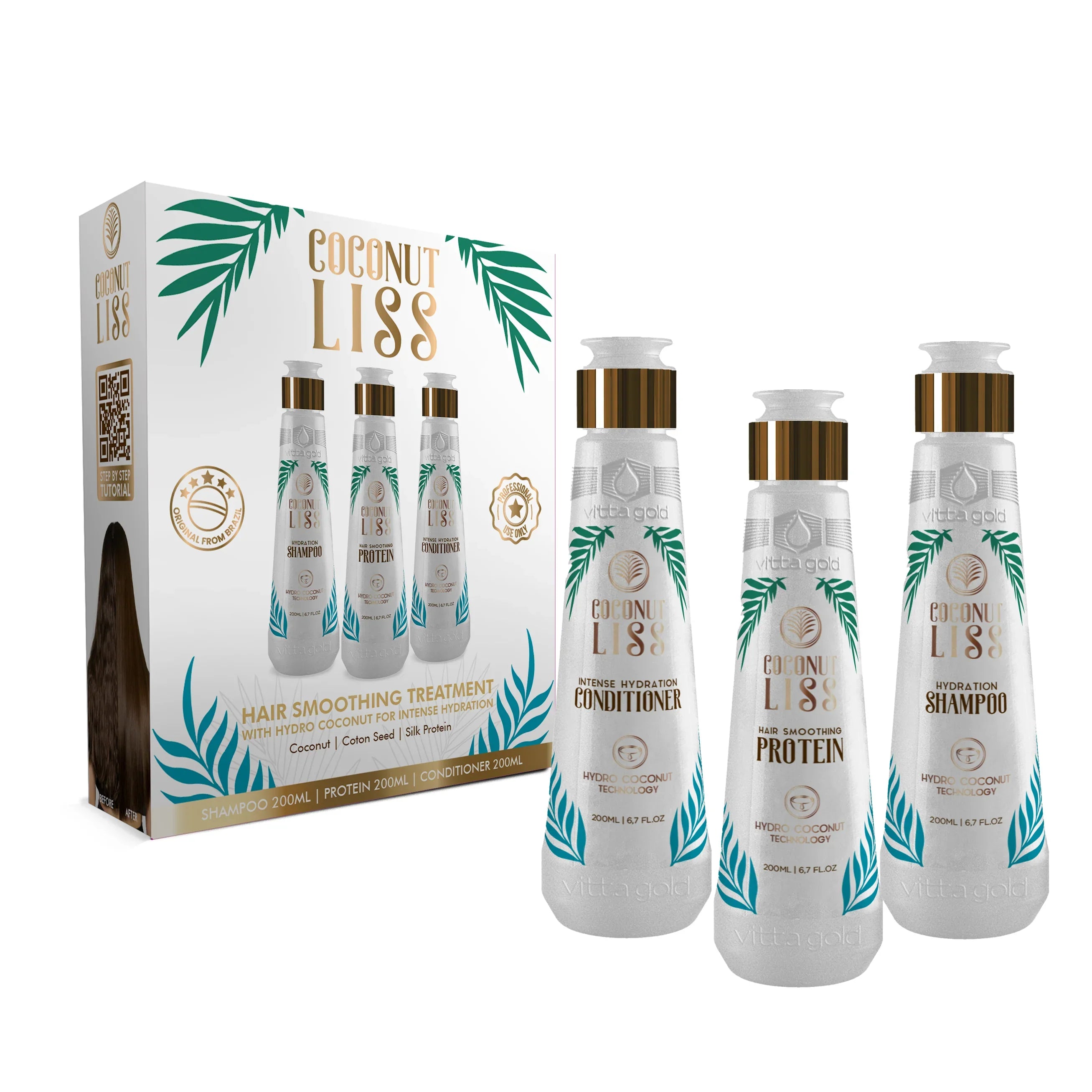 Vitta Gold - Coconut Liss Hair Straightening Kit 200ml